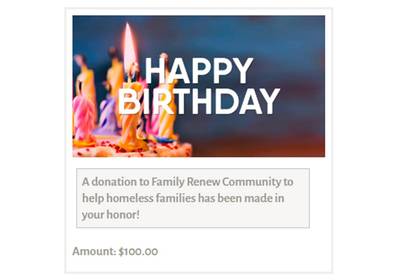 Send a donation as a gift