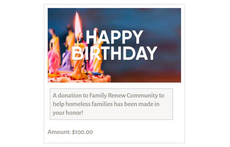Send a donation as a gift