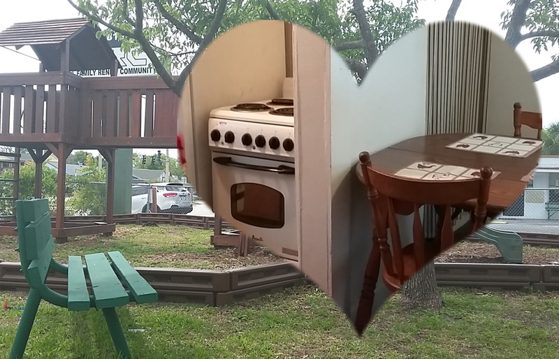 Little boy’s joy? A fridge and stove